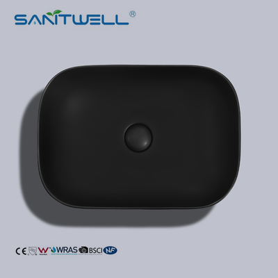 Above Counter Basin Matt Black Color Wash Basin Ceramic Basin Bathroom Sink