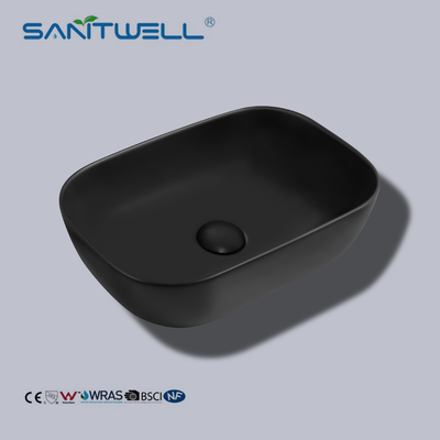 Above Counter Basin Matt Black Color Wash Basin Ceramic Basin Bathroom Sink
