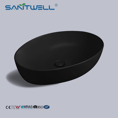 Chaozhou Popular Models Matt Black Art Above Counter Basin Wash Basin Ceramic Basin