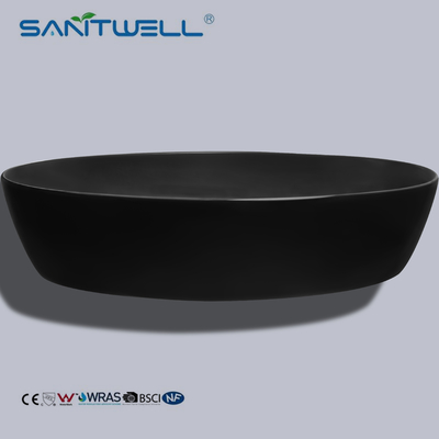 Chaozhou Popular Models Matt Black Art Above Counter Basin Wash Basin Ceramic Basin