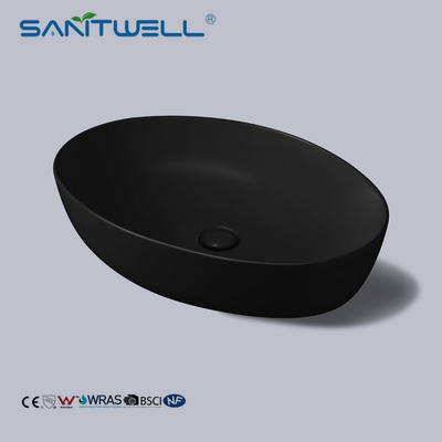 Chaozhou Popular Models Matt Black Art Above Counter Basin Wash Basin Ceramic Basin