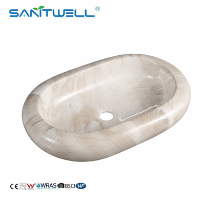 Chaozhou New Models Marble Color Wash Basin Art Above Counter Basin Ceramic Basin
