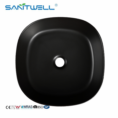 Matte Black Ceramic Basin Vessel Sink Round Washing Basin Above Counter Basin Ultra Thin Edge Bathroom Art Basin