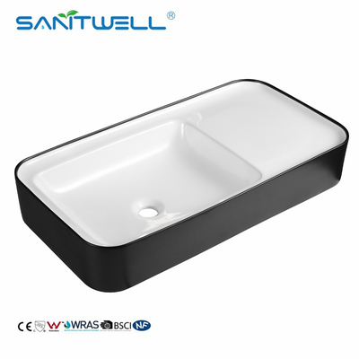 Ceramic Basin Vessel Sink Matte Black Round Washing Basin Above Counter Basin