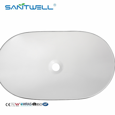 AB478 Ceramic Vessel Sink Above Counter Basin Ultra Thin Edge Bathroom Art Basin