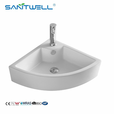 AB8166 White Ceramic Basin Vessel Sink  Washing Basin Above Counter Basin Ultra Thin Edge Bathroom Art Basin
