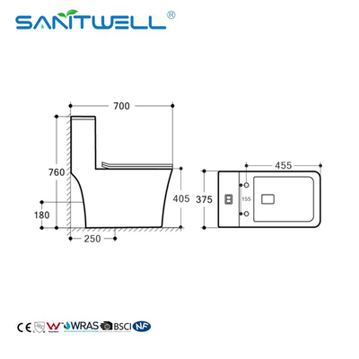 Sanitary Ware Bathroom Ceramic Water Closet One Piece Wc Toilet SWM8615