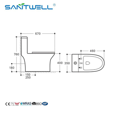 Popular Styles white washdown one piece western Chaozhou model human toilet closestool SWM8618