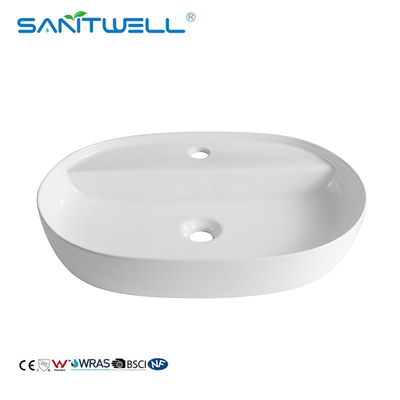 AB8475 Rectangular White Ceramic Basin Wall hung Wash Basin Bathroom Above counter basin Art Basin Sinks