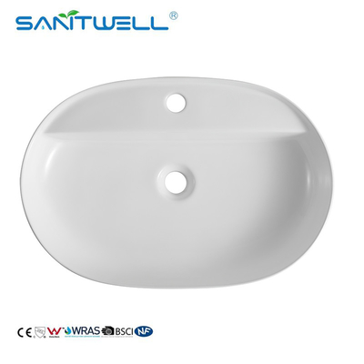 AB8475 Rectangular White Ceramic Basin Wall hung Wash Basin Bathroom Above counter basin Art Basin Sinks