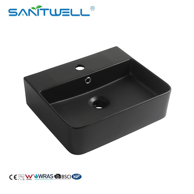 AB8589A-MB Rectangular hand matt black washing sink color bathroom art wash basin ceramic basin