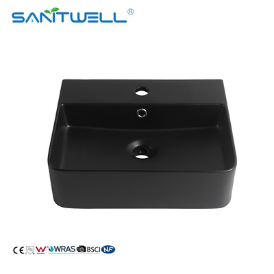 AB8589A-MB Rectangular hand matt black washing sink color bathroom art wash basin ceramic basin