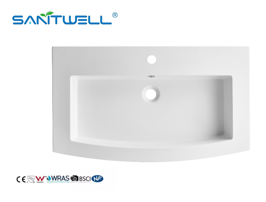 Popular Models SWZ820 Favorable Price Stone Resin Basins Durable OEM Acceptable Matt White Washing Hand Basins For Hotel