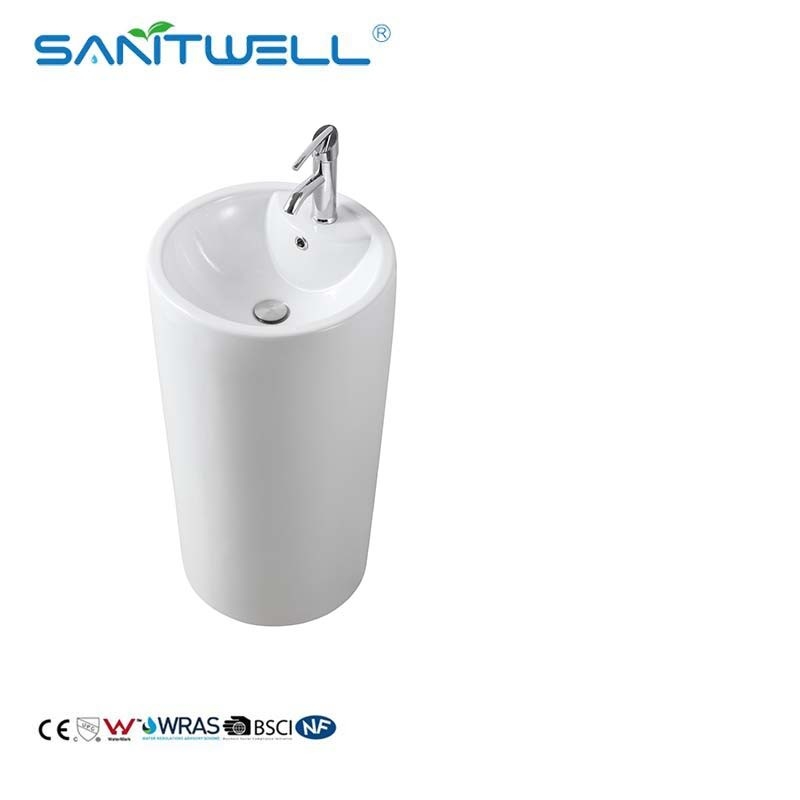 Wholesale Luxury Models Art Pedestal Basins Floor Standing Sinks For European Market