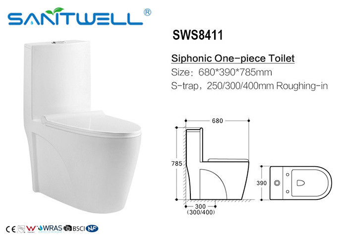 Inodoro wc / siphonic wc Water-absorptivity < 0.2% , Siphonic Action Toilet