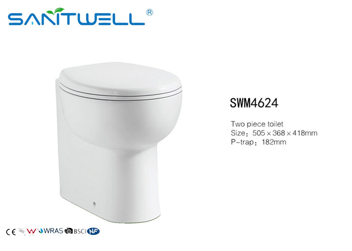 Round Comfort Height Wall Faced Toilet Washdown Ceramic Two Piece WC For Bathroom