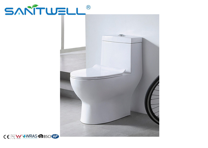 Sanitary Ware One Piece Toilet , Wall Mounted WC  Dual Flush Mechanism
