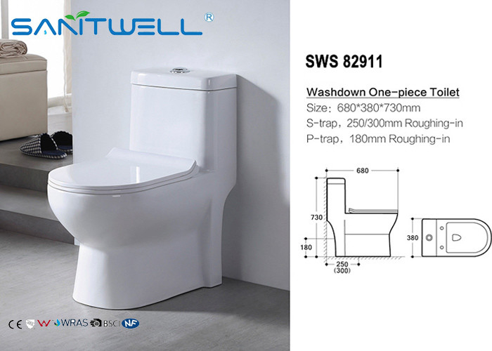 Colorful one piece Washdown Toilet , Single Piece Toilet 680*380*730mm Size