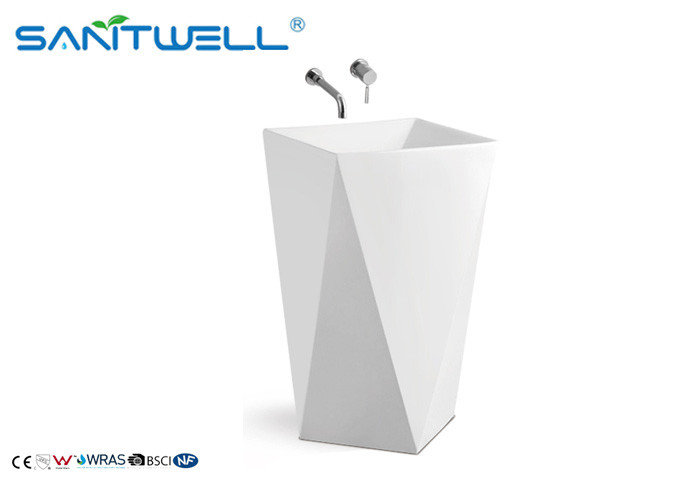 Style bathroom sink glaze ceramic single hloe pedestal wash basin