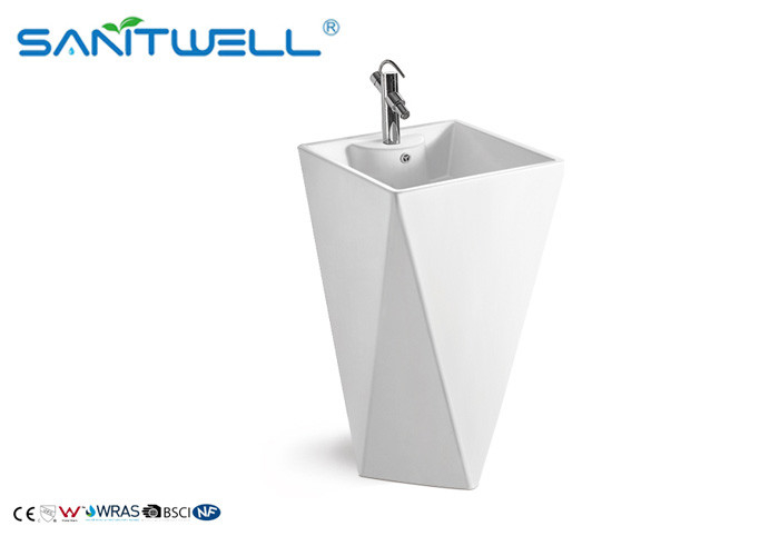 Floor mounted Bathroom Pedestal Basins , Fashionable bathroom sink basin