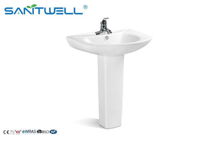 Professional Bathroom Pedestal Basins wash hand sink  650*510*820mm Size