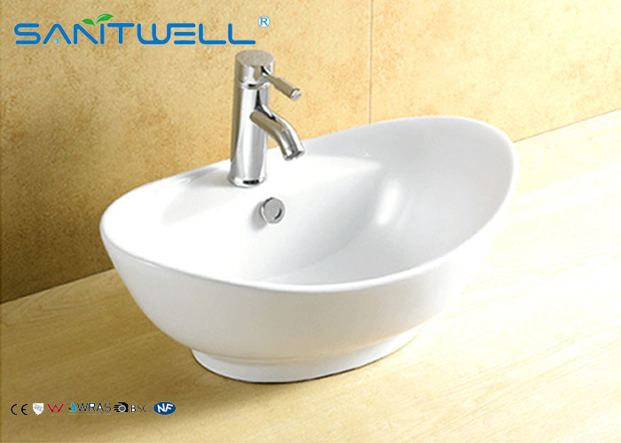 AB8001 Ceramic Bathroom Sink  Oval Shaped Wash Basin 590*390*215mm