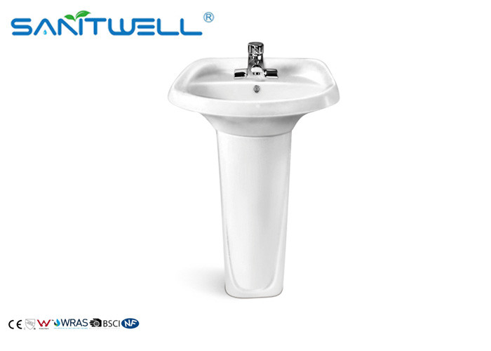 White ceramic bathroom wash basins Three Hole option Faucet hole