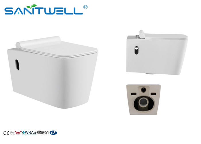 Elongated wall mounted toilet washdown wc basin CE certification