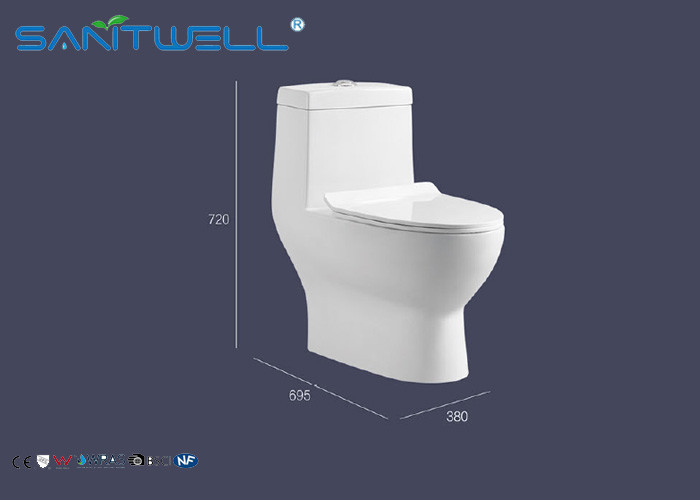 Square toilet bowl Siphonic one piece WC , single flush toilet