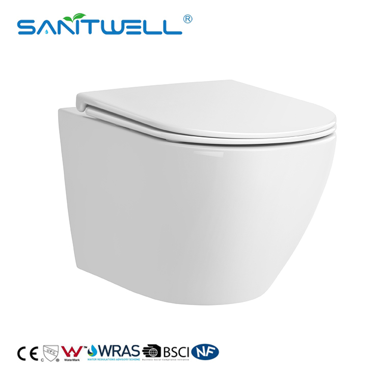 Hot Selling Rimless Washdown New Trend P Trap Wall Hung Toilet