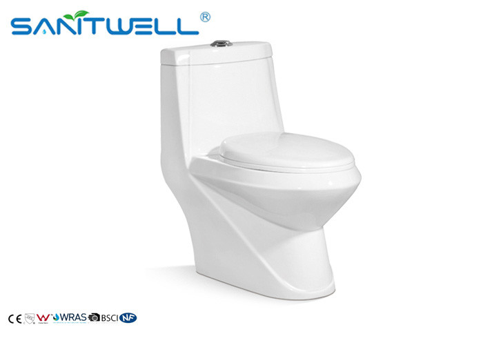Adjustable Ceramic Toilet With Soft Closing Quick Release Seat 730 * 410 * 720 Mm