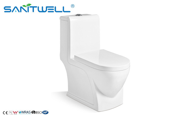 One Piece Pedestal Ceramic Toilet For WC Bathroom 720 * 365 * 785 Mm SWC3011