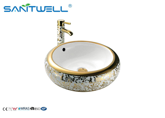Luxury Color Ceramic Wash Basin / Art Basin Sink AB8004C 500×500×165mm