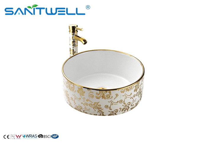 Ceramic Bathroom Furniture Ceramic Wash Basin / Toilet Wash Basin With Tap