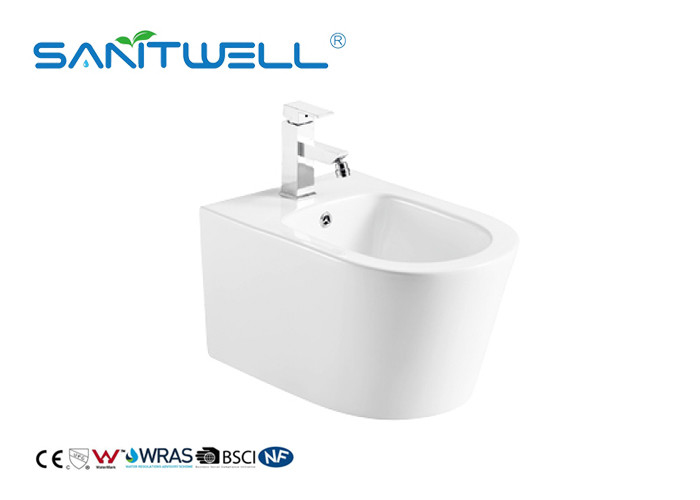 Self Cleaning Comfortable Wall Hung Bidet Concealed Tank Ceramic Material