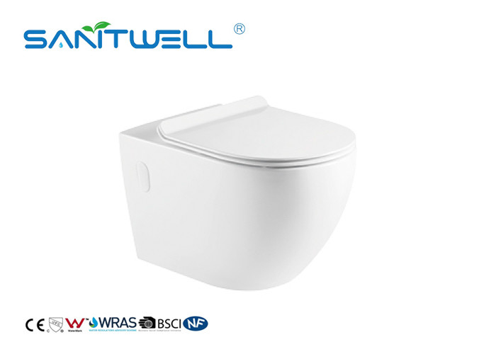 Gravity Flushing Chaozhou Wall Mounted Wc Toilet One Piece Structure 575 * 360 * 360mm