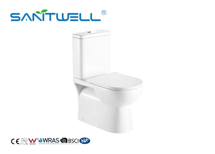 Comfortable Sanitary Ware Two Piece Wc Toilet White Ceramic Floor Standing