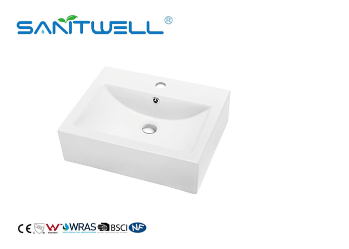 Fashionable Glazed Hand Wash Ceramic Art Basin For Bathroom Furniture White Color
