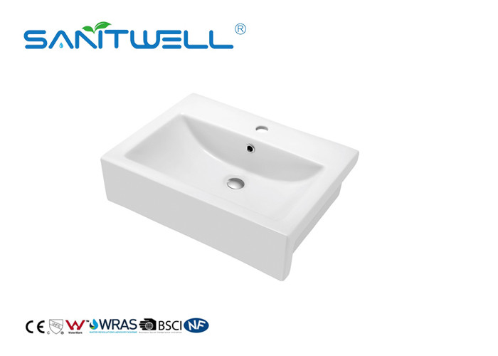 Solid Surface Bathroom Counter Top Wash Basin Ceramic Material For Hand Wash