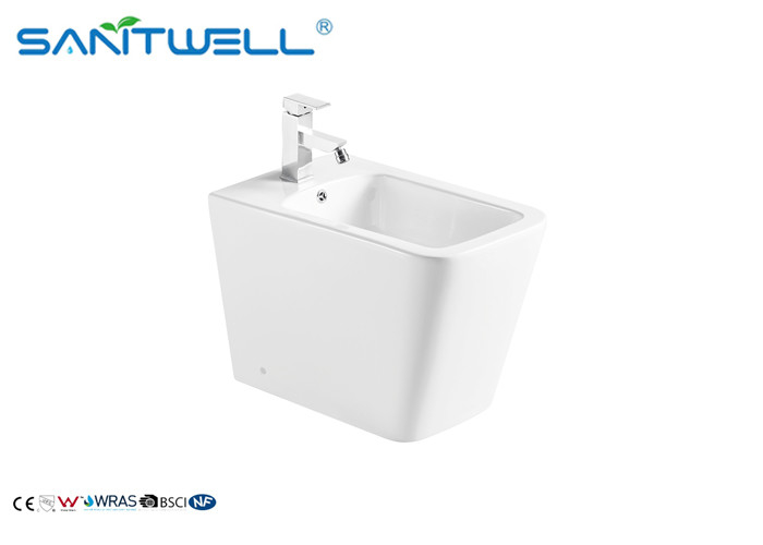 Ceramic Floor Mounted Bidet Elongated Bowl Type Self Cleaning Glaze Style