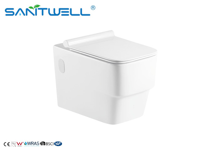 White Modern Wall Mounted Toilet Ceramic Material P Trap Drainage Pattern