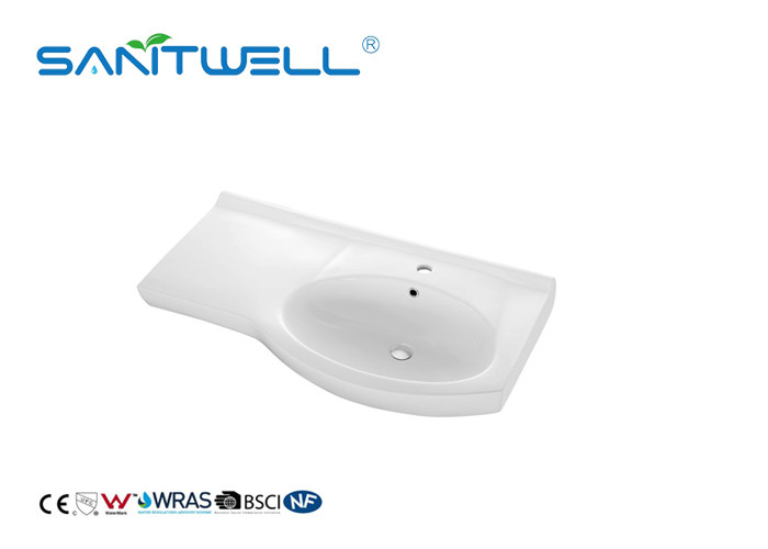 White Rectangular Shape Counter Top Wash Basin Bathroom Wash Basin For Hand Clean