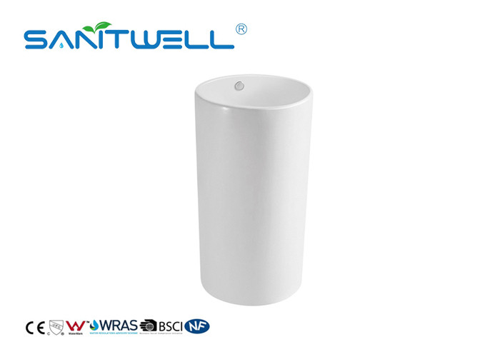 Standard Size Floor Standing Hand Wash Basin With Pedestal Solid Surface 460 * 460 * 830mm