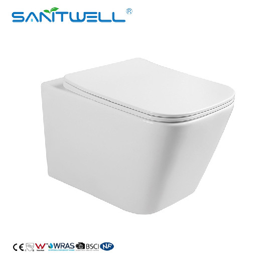 China Suppliers Chaozhou Nano Glazing Rimless Antibacterial Wall Hanging Wc