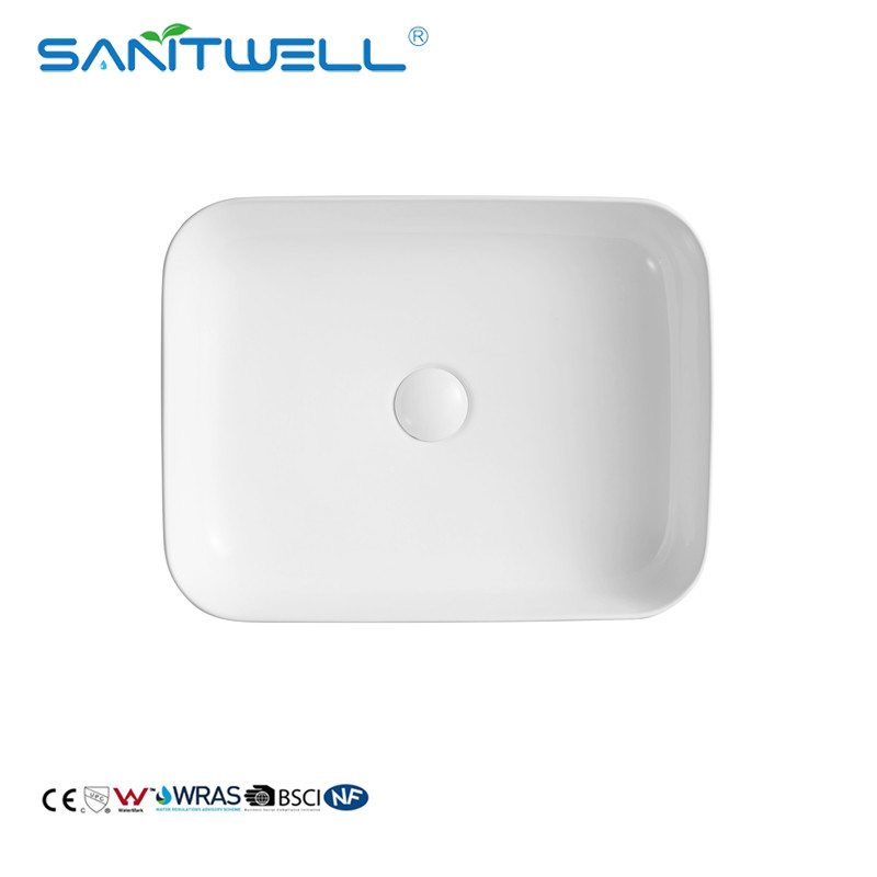 New Model White Chaozhou Above Counter Basin Top Bathroom Sink Wash Ceramic Basin