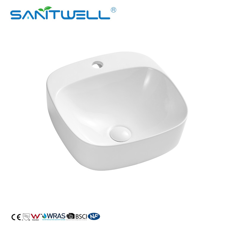 Sanitary Bathroom  Rimless 150mm Vanity Wash Ceramic Basin Above Counter Basin