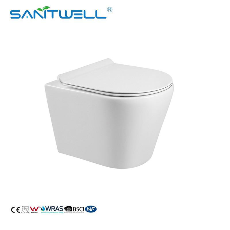 European Standard Ceramic Rimless wall-hung toilet P-trap180mm