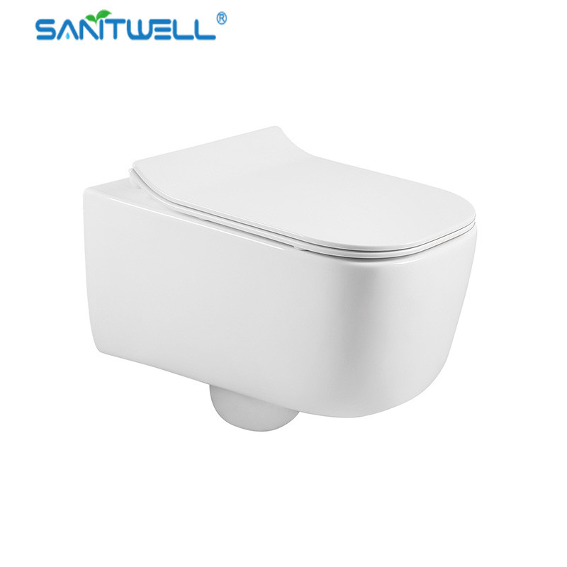 Sanitwell SWJ0225 Bathroom wc white toilet bowl rimless flush