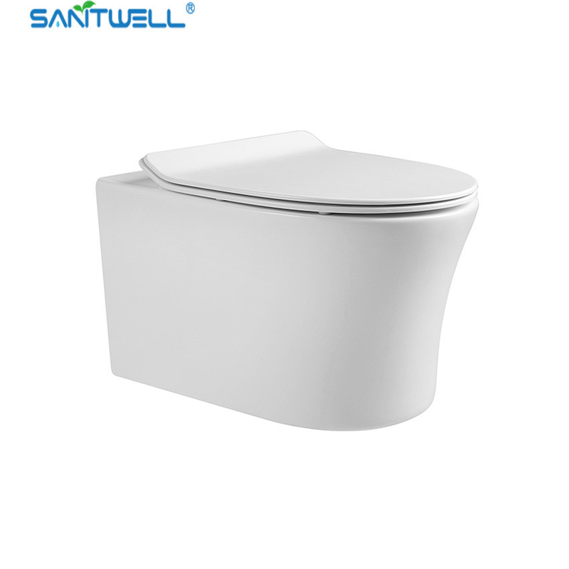 Sanitwell SWJ0925 Bathroom wc white toilet bowl rimless flush