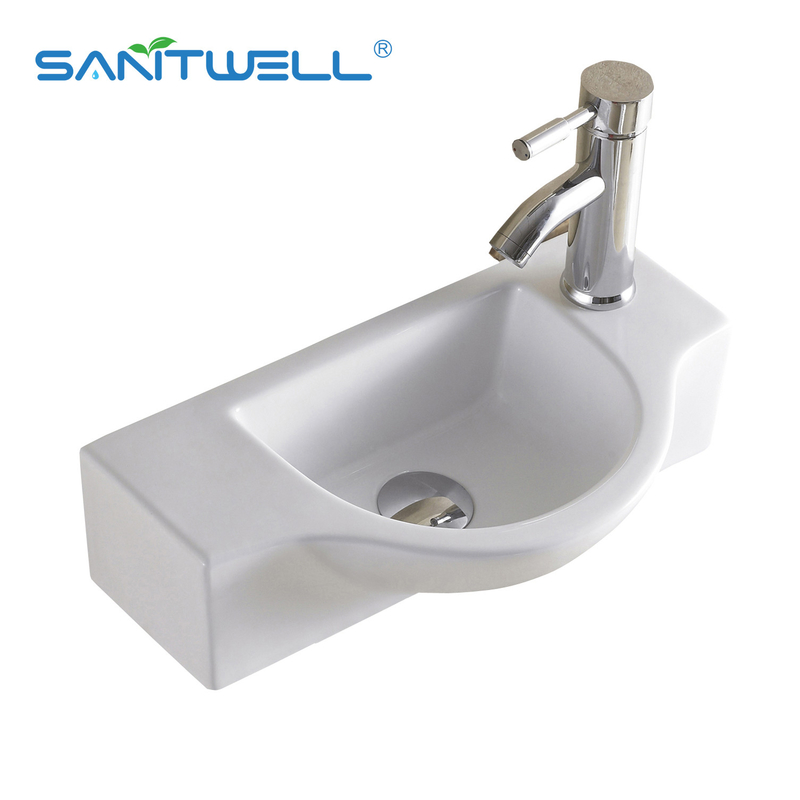 China Above Counter basin Bathroom Vessel Sink Round Ceramic Basin Wall Mounted Sink AB8316